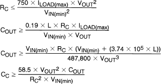 Formules de calcule des paramètre Rc et Cout