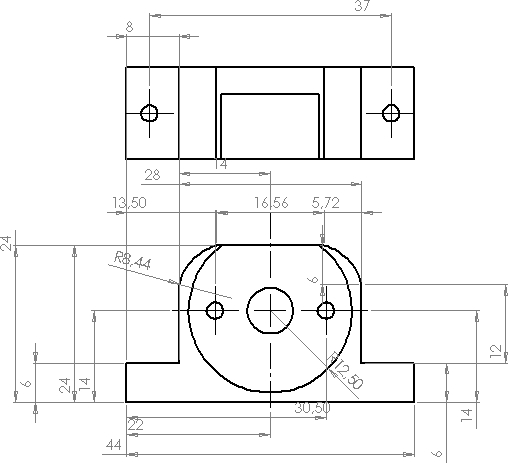 Plan des supports du moteur